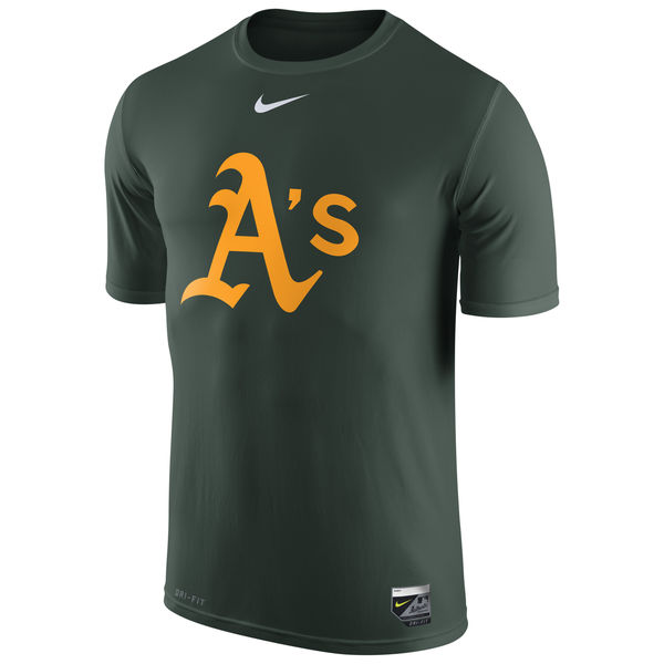 MLB Men Oakland Athletics Nike Authentic Collection Legend Logo 1.5 Performance TShirt  Green-0